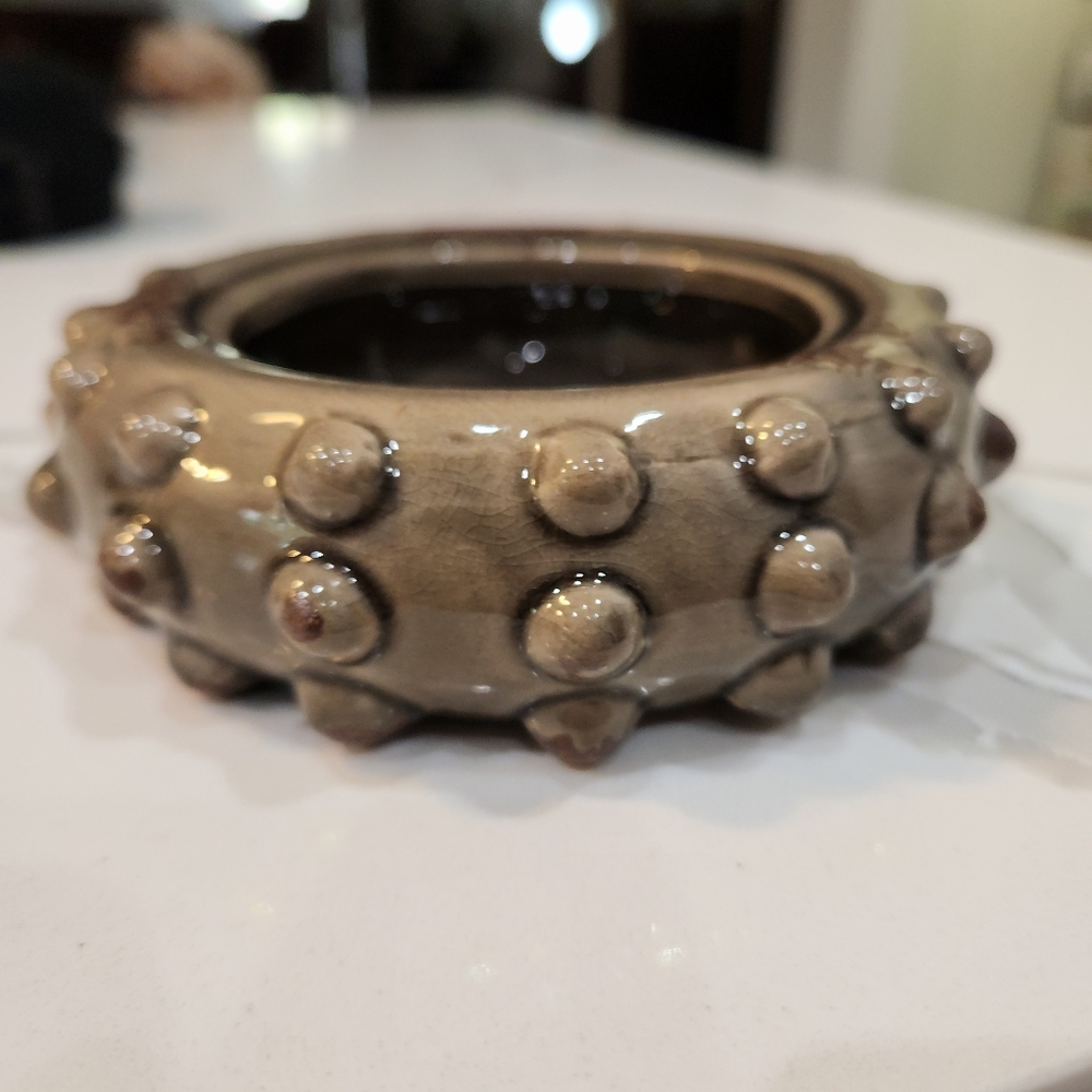 Artisan Textured "Hobnail" Ceramic Bowl - 5"